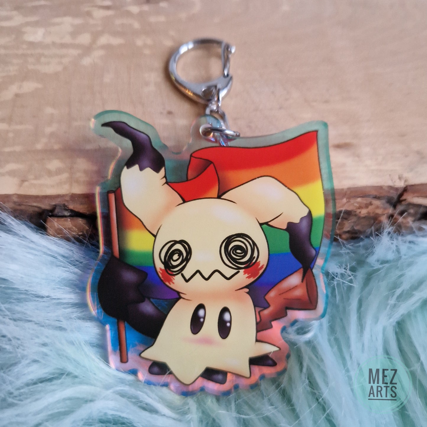 Mimikyu Pride | iridescent keychain