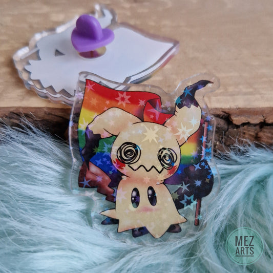 Mimikyu Pride | holographic pin