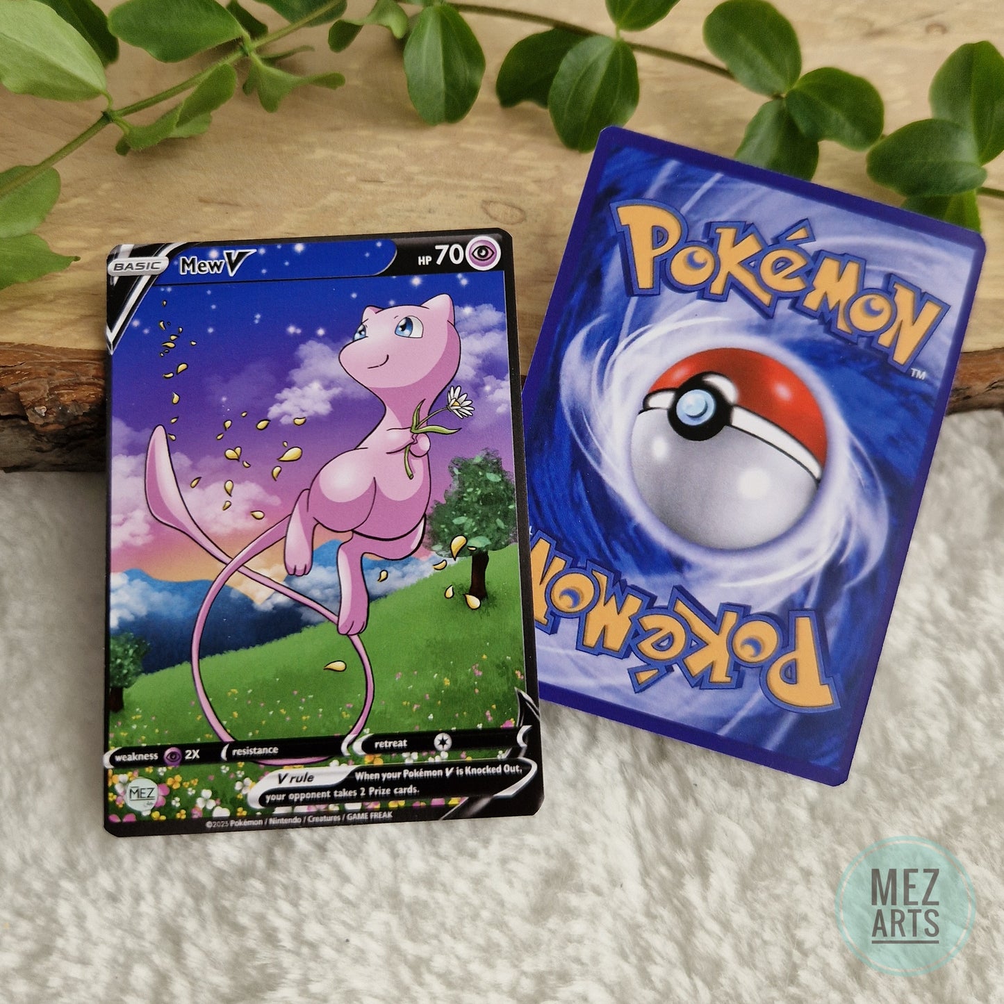 Mew with flower | Custom card