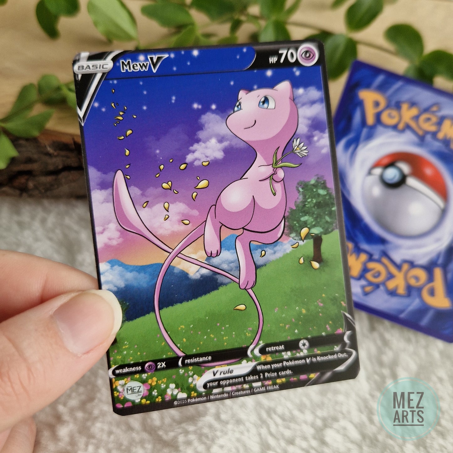 Mew with flower | Custom card