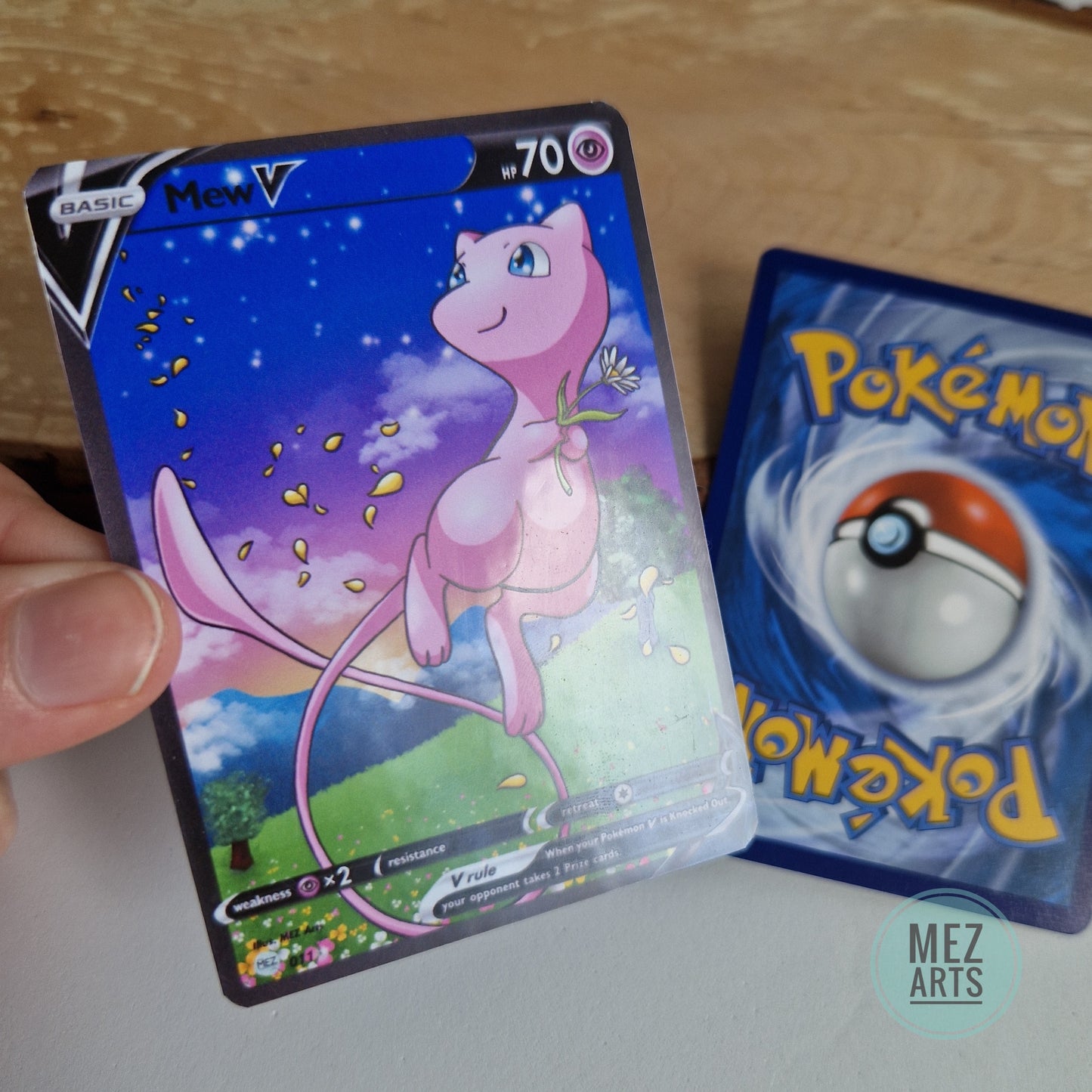 Mew with flower | Custom card