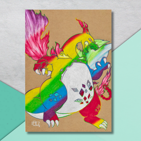 Rainbow Charizard | art print