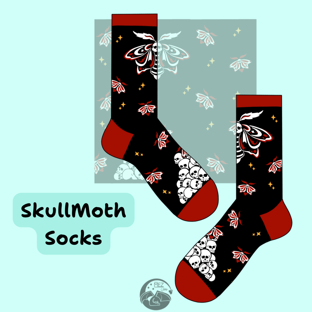 Skull Moth - Socks