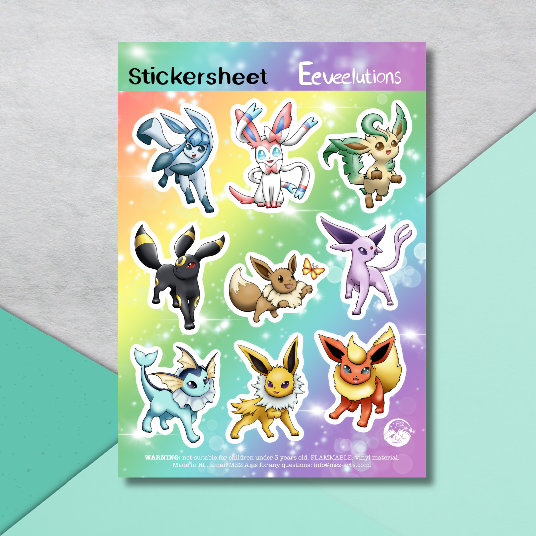 Eeveelutions | stickersheet - PRE ORDER