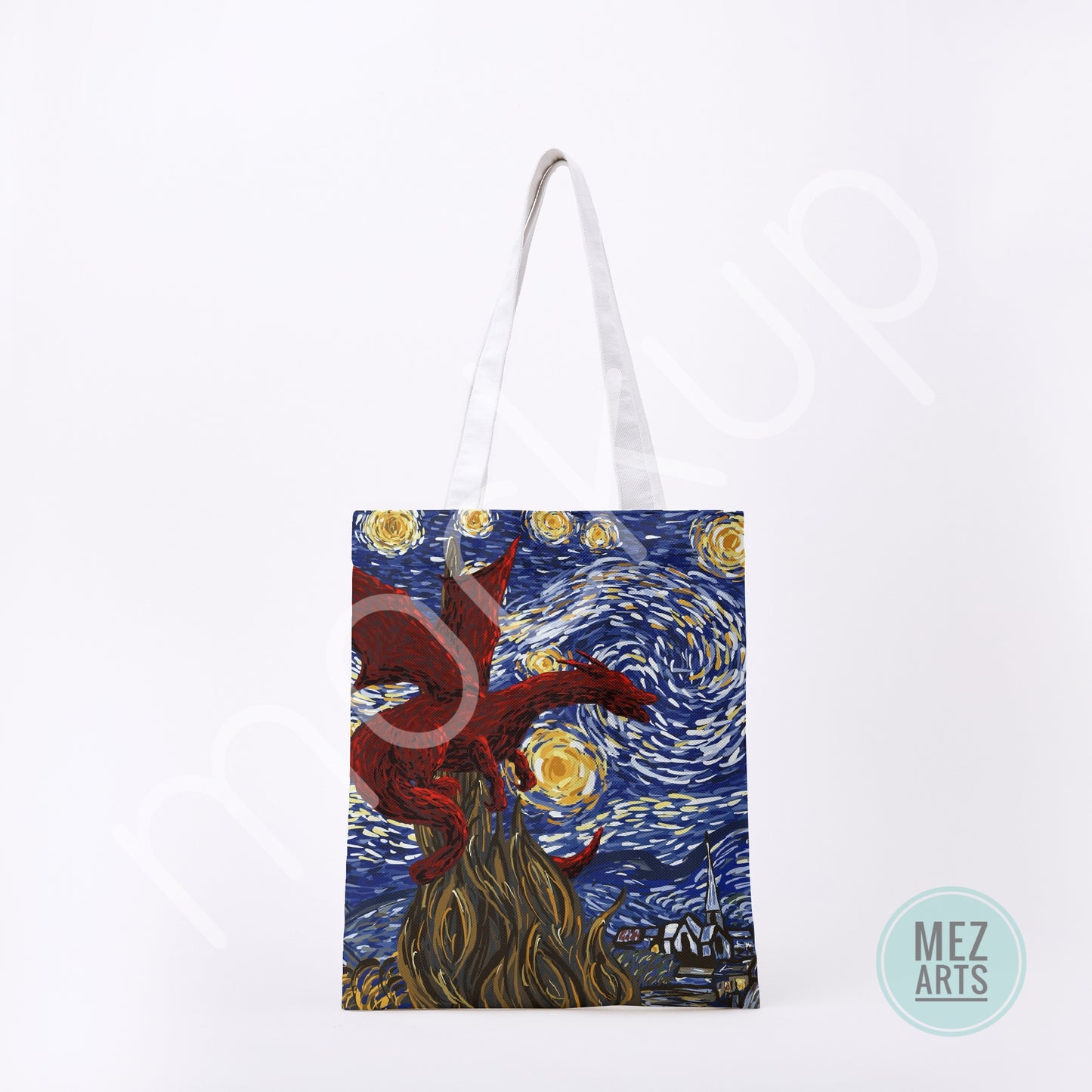 Van Gogh dragon | full print totebag - PRE ORDER