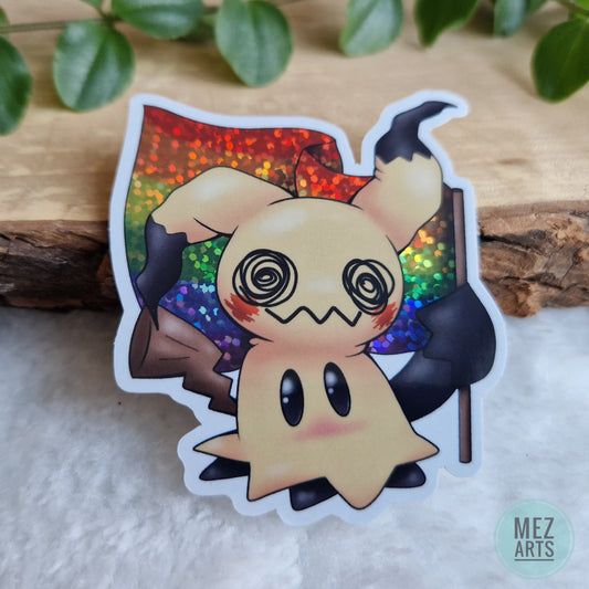 Mimikyu Pride glitter | sticker