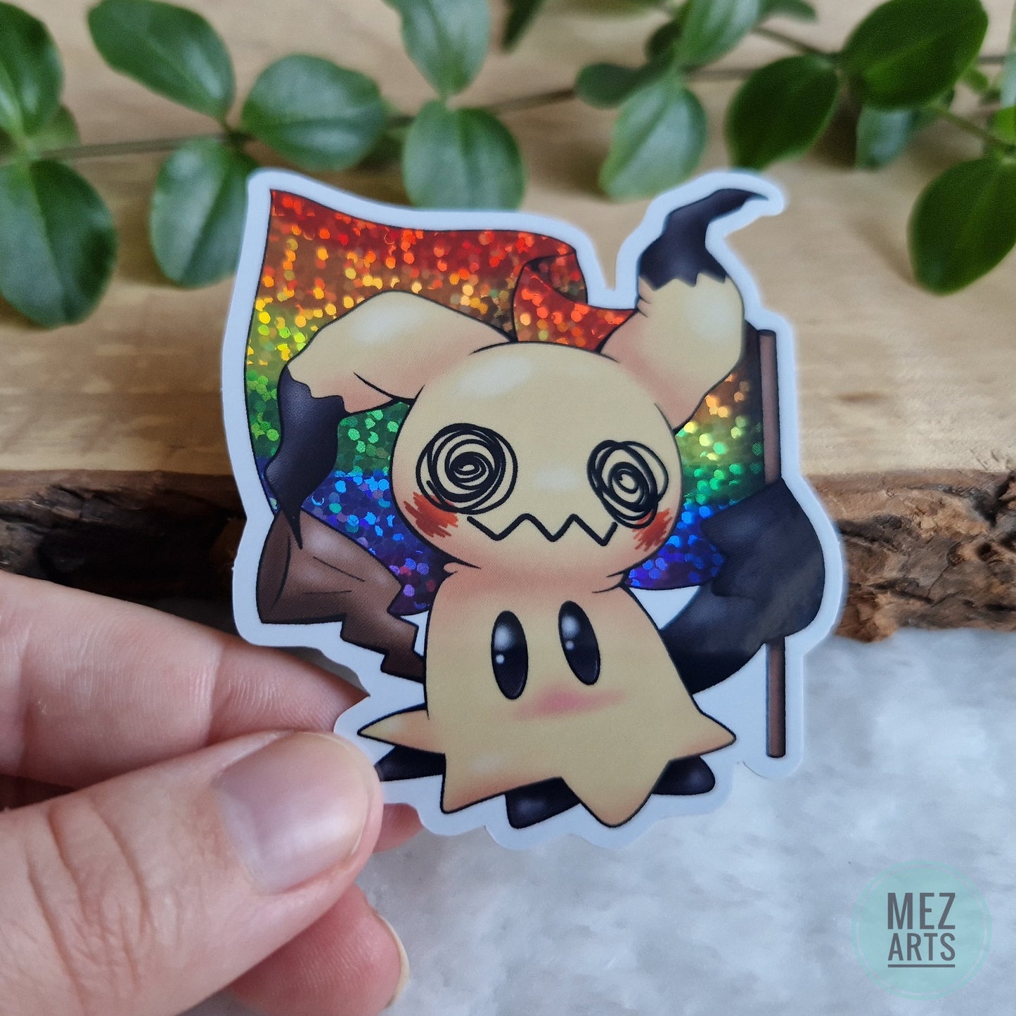 Mimikyu Pride glitter | sticker
