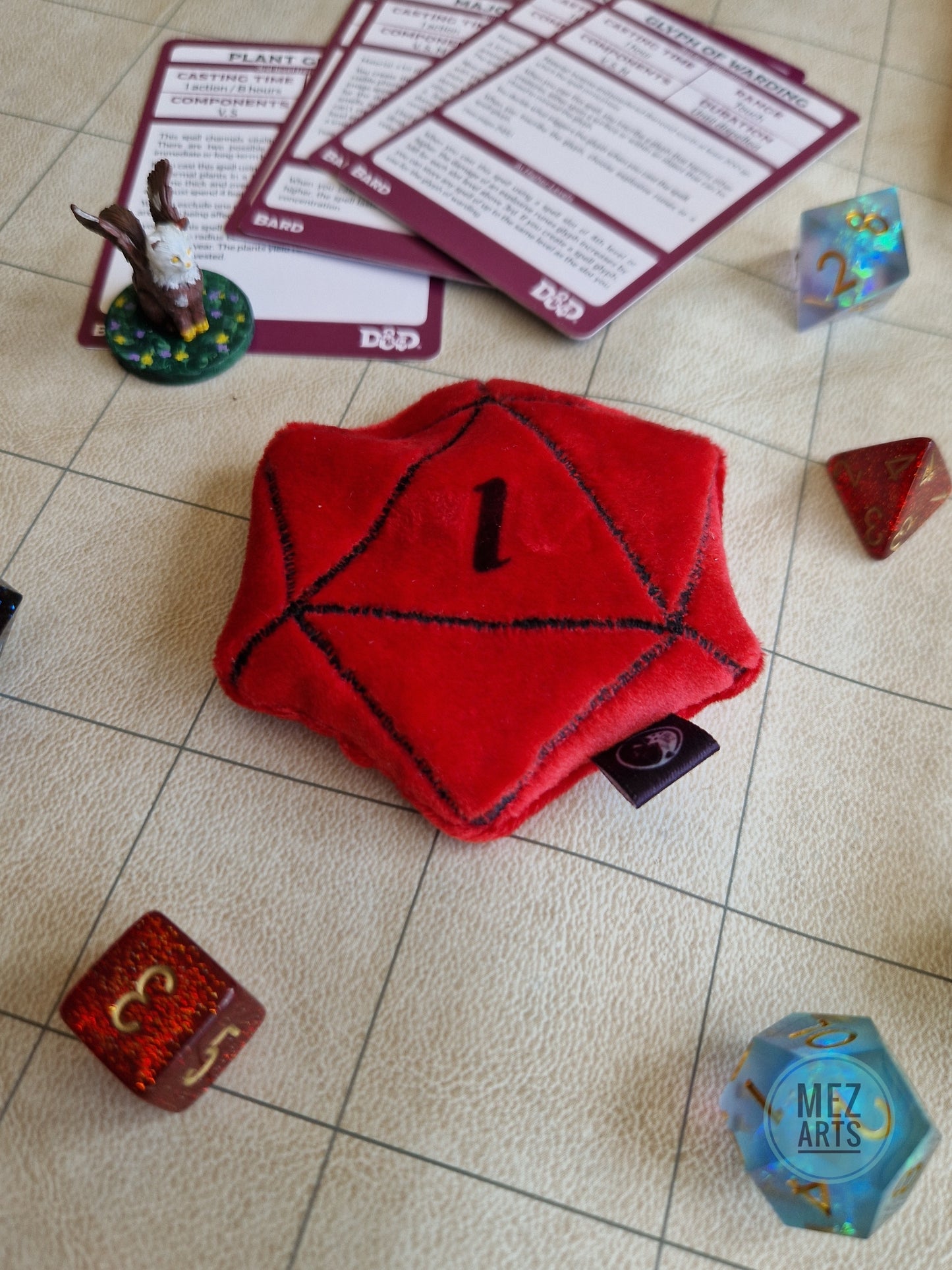 Dice D20 - fidget plush - red 1