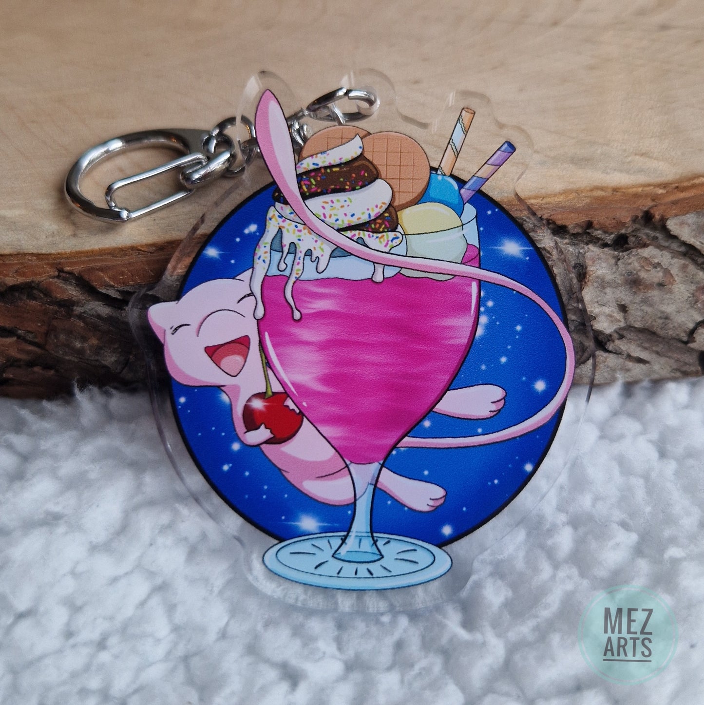 Mew with milkshake | keychain