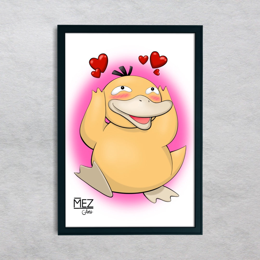 Psyduck in love | art print