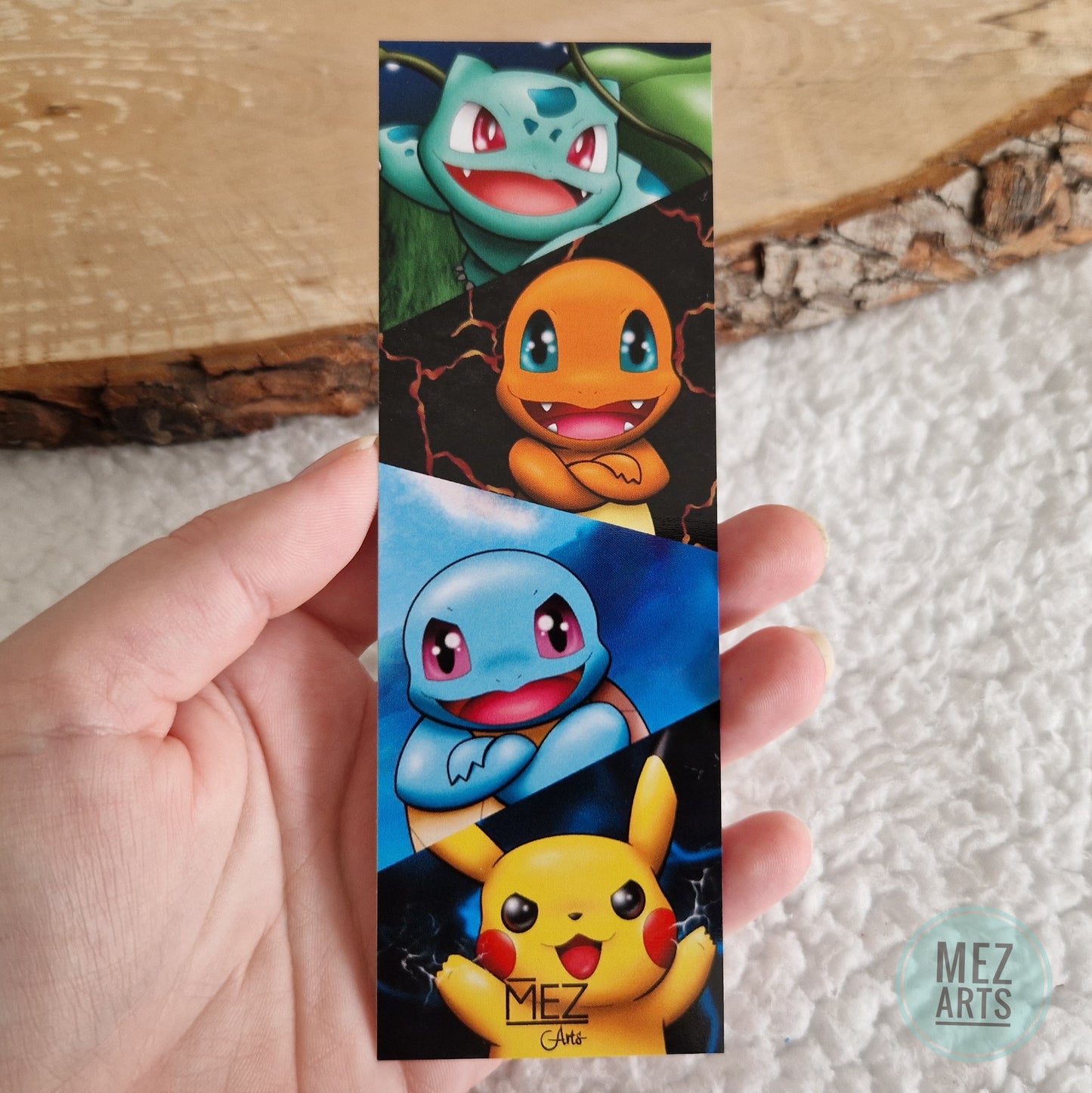 Bulbasaur, Squirtle, Charmander and Pikachu | bookmark