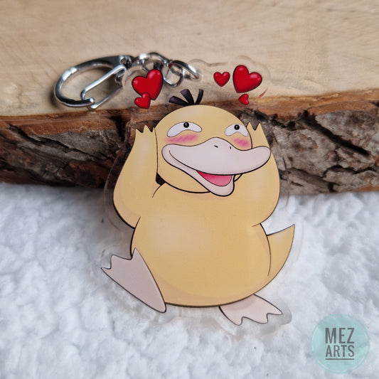 Psyduck in love | keychain