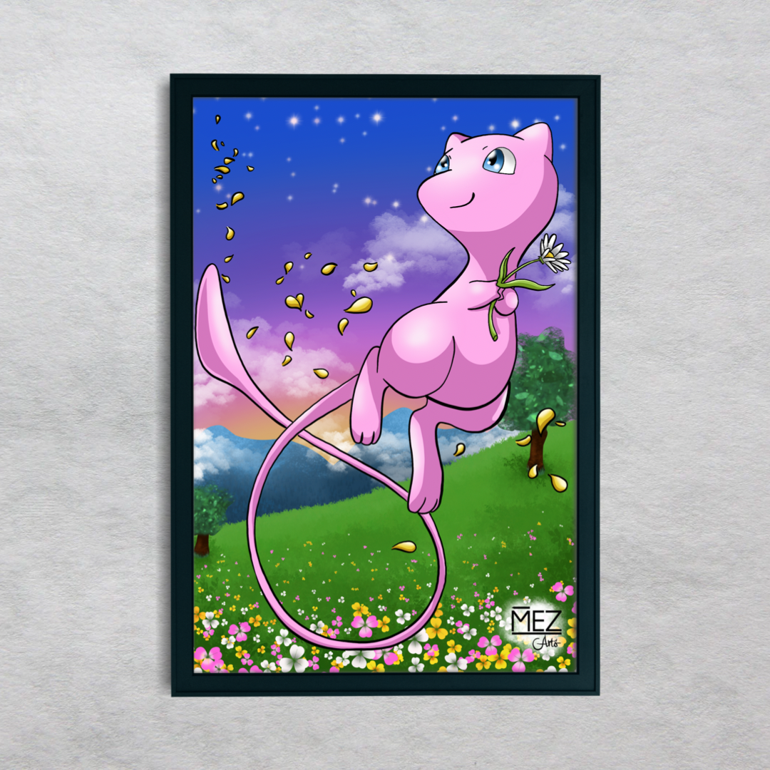 Mew with flower | art print