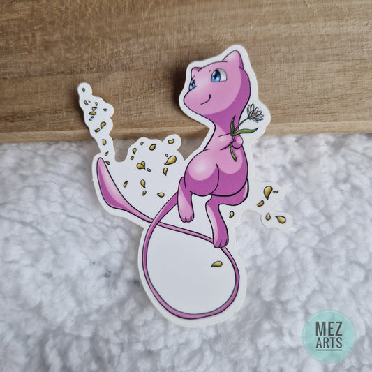 Mew with flower | sticker