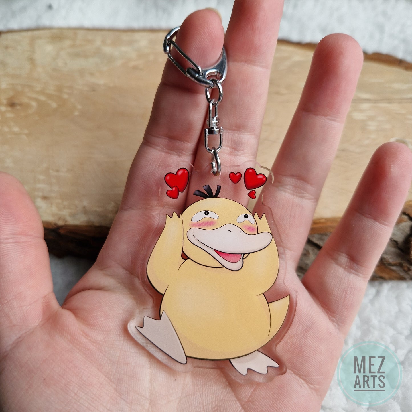 Psyduck in love | keychain