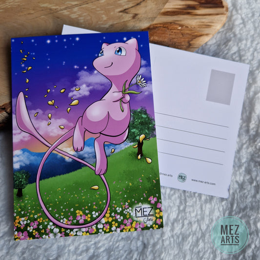 Mew with flower | postcard