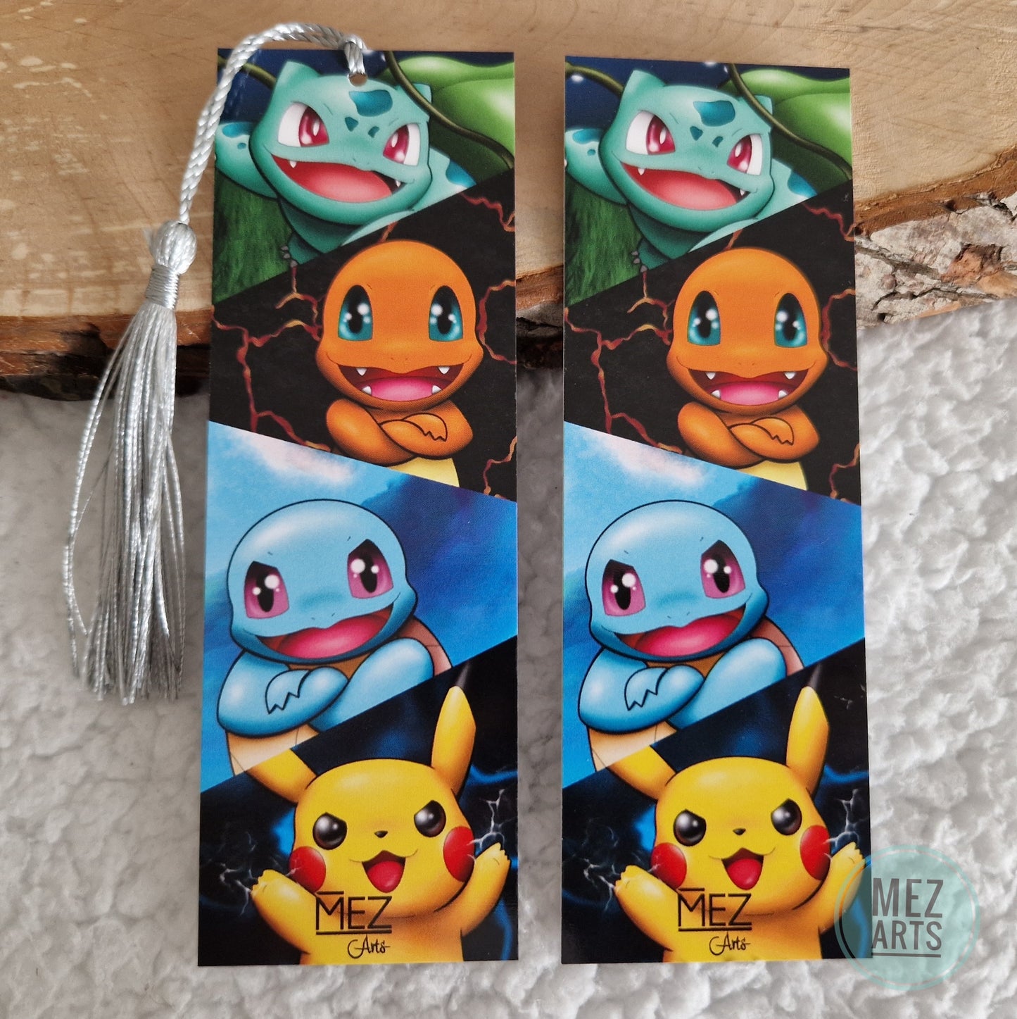 Bulbasaur, Squirtle, Charmander and Pikachu | bookmark