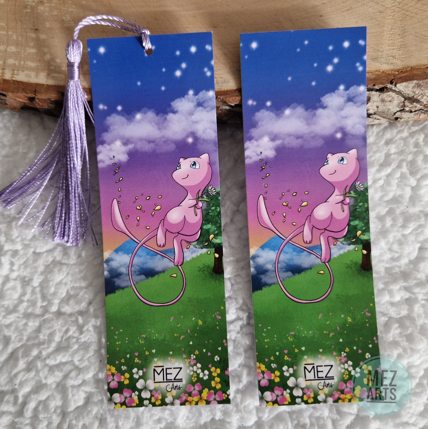 Mew with flower | bookmark