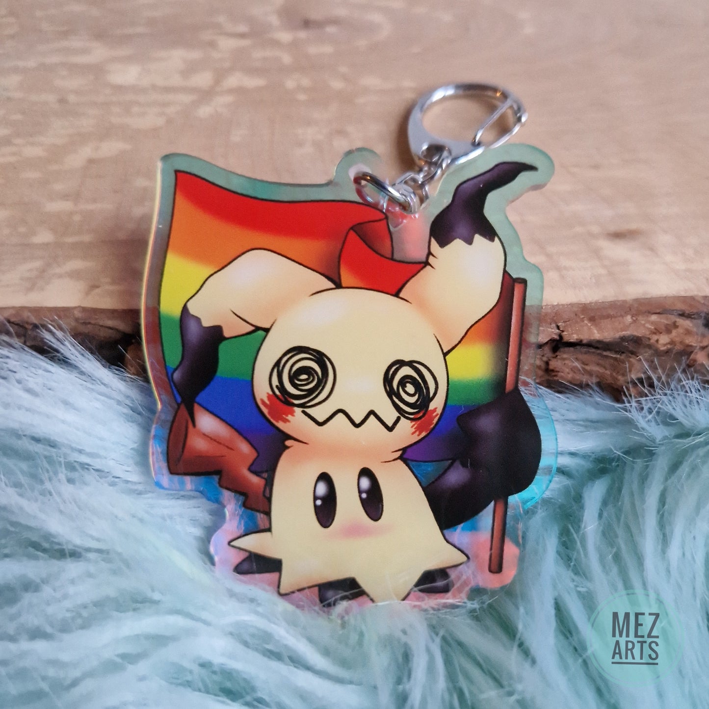 Mimikyu Pride | iridescent keychain