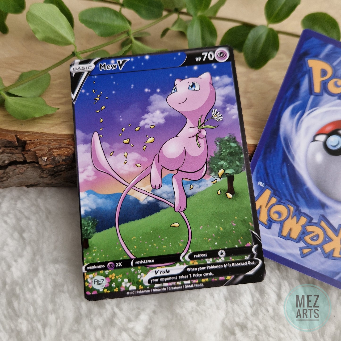 Mew with flower | Custom card