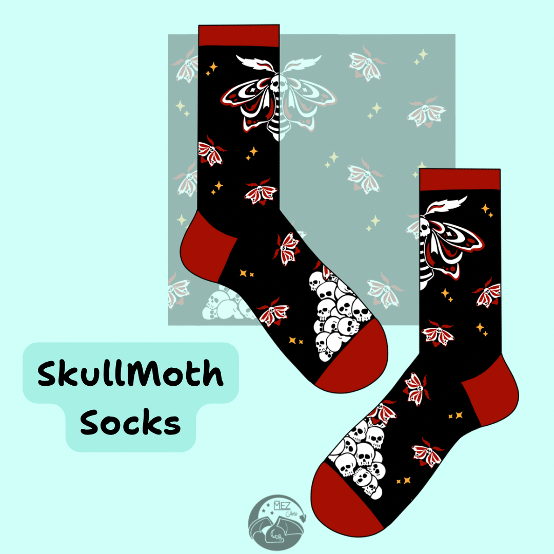 PRE-SAMPLE PRE-ORDER SkullMoth - Socks