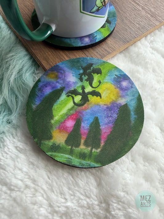 Watercolour dragons | Coaster