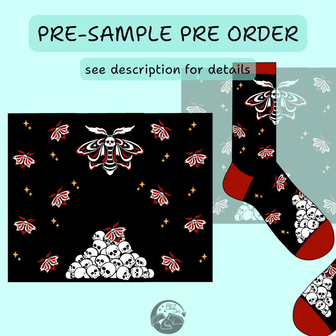 PRE-SAMPLE PRE-ORDER SkullMoth - Socks