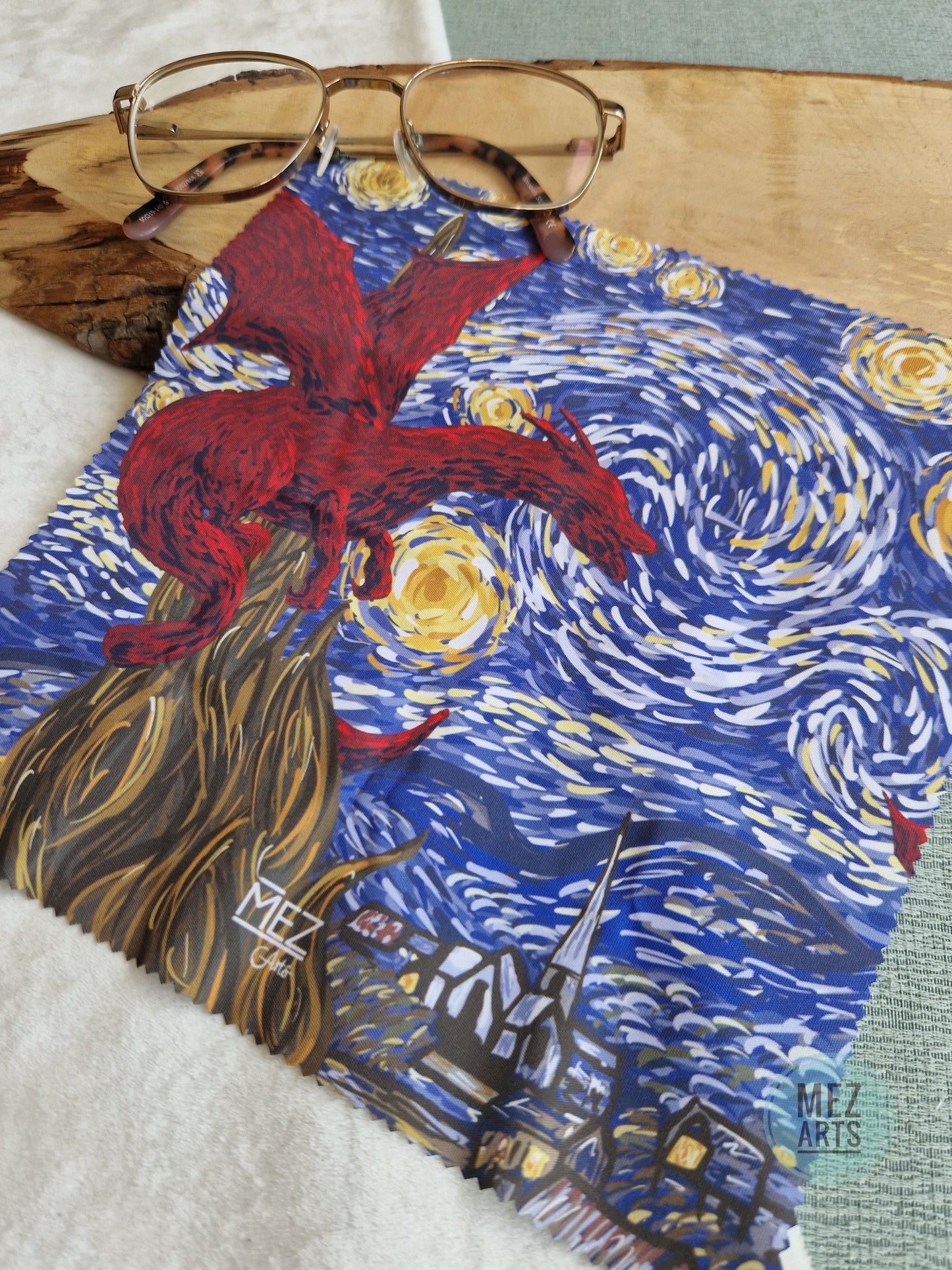 Van Gogh dragon | Glasses Cloth