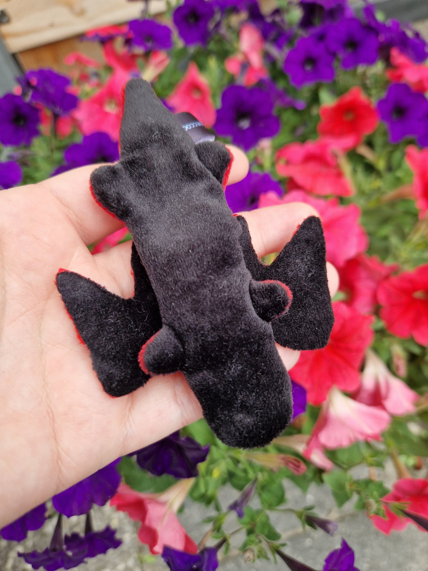 Dragon - fidget plush - red and black