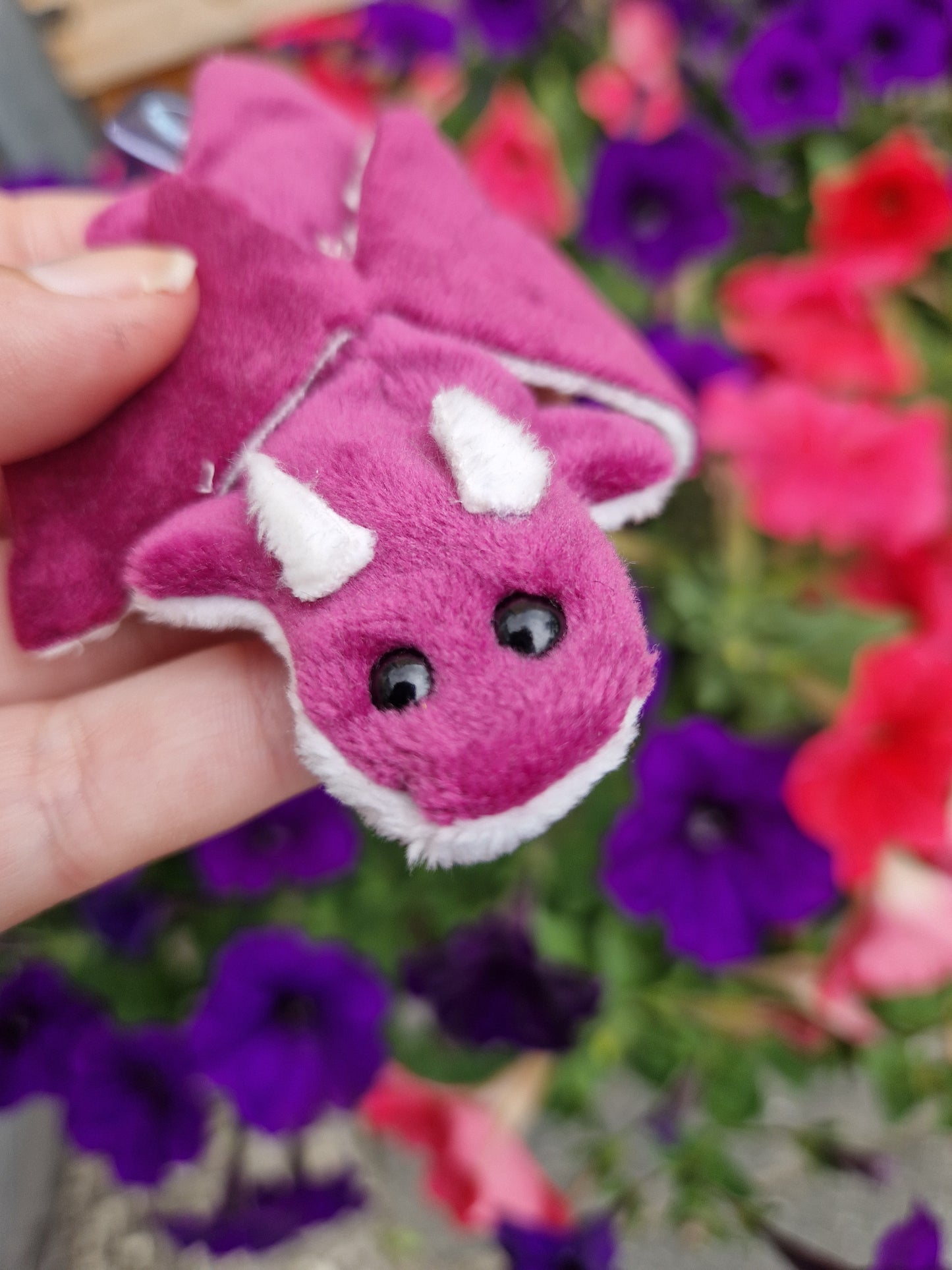 Dragon - fidget plush - pink and white