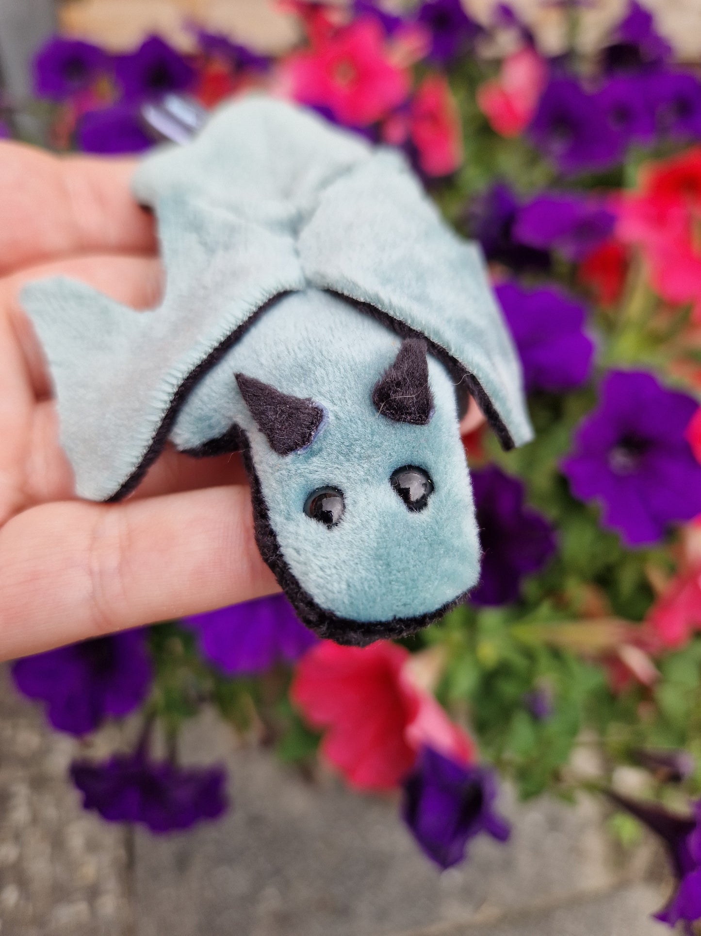 Dragon - fidget plush - mint and black