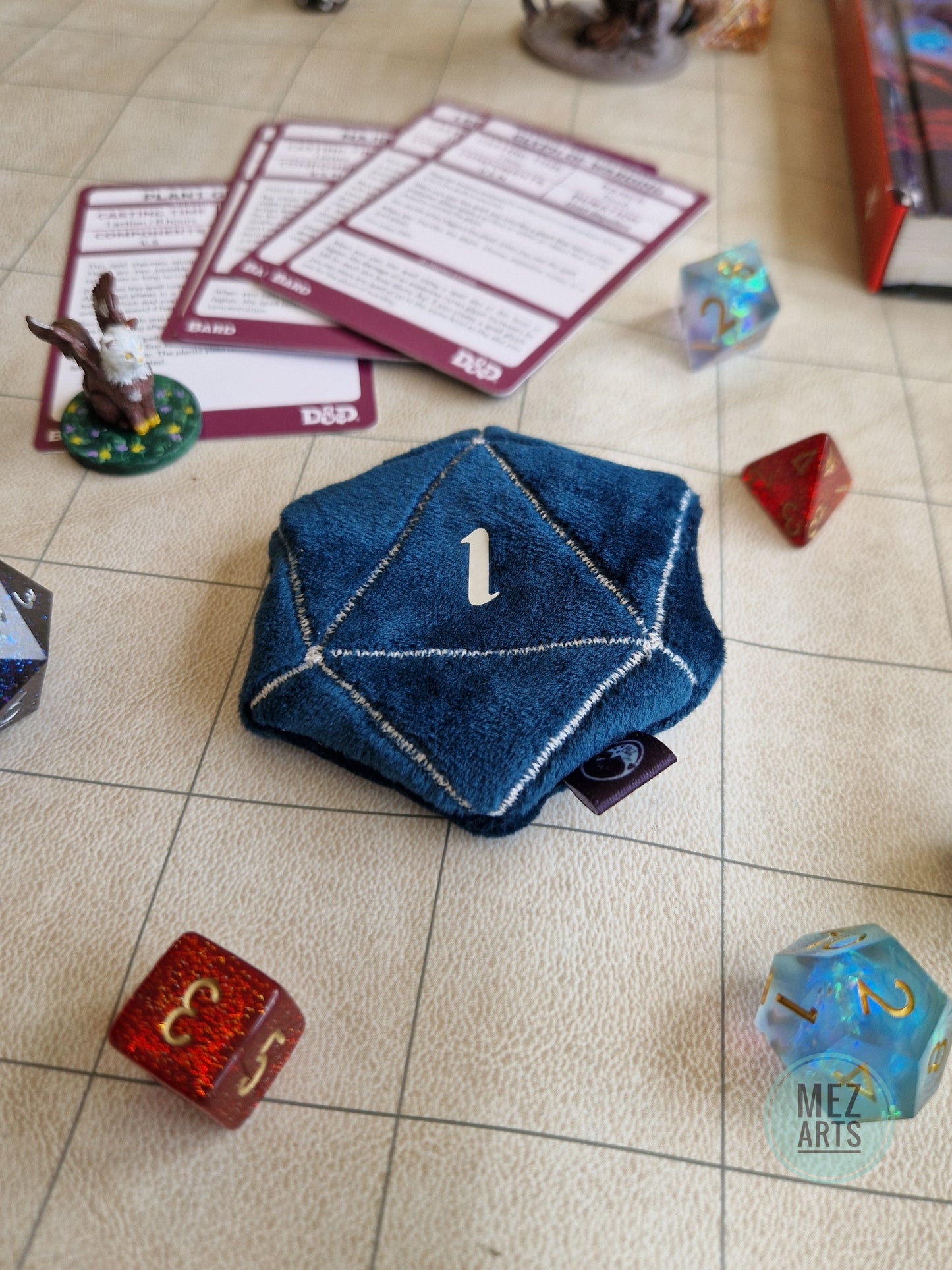 Dice D20 - fidget plush - turquoise 1