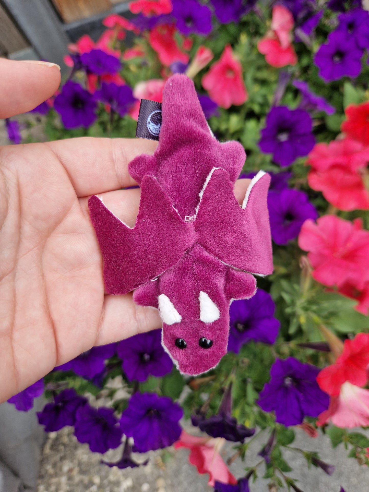 Dragon - fidget plush - pink and white
