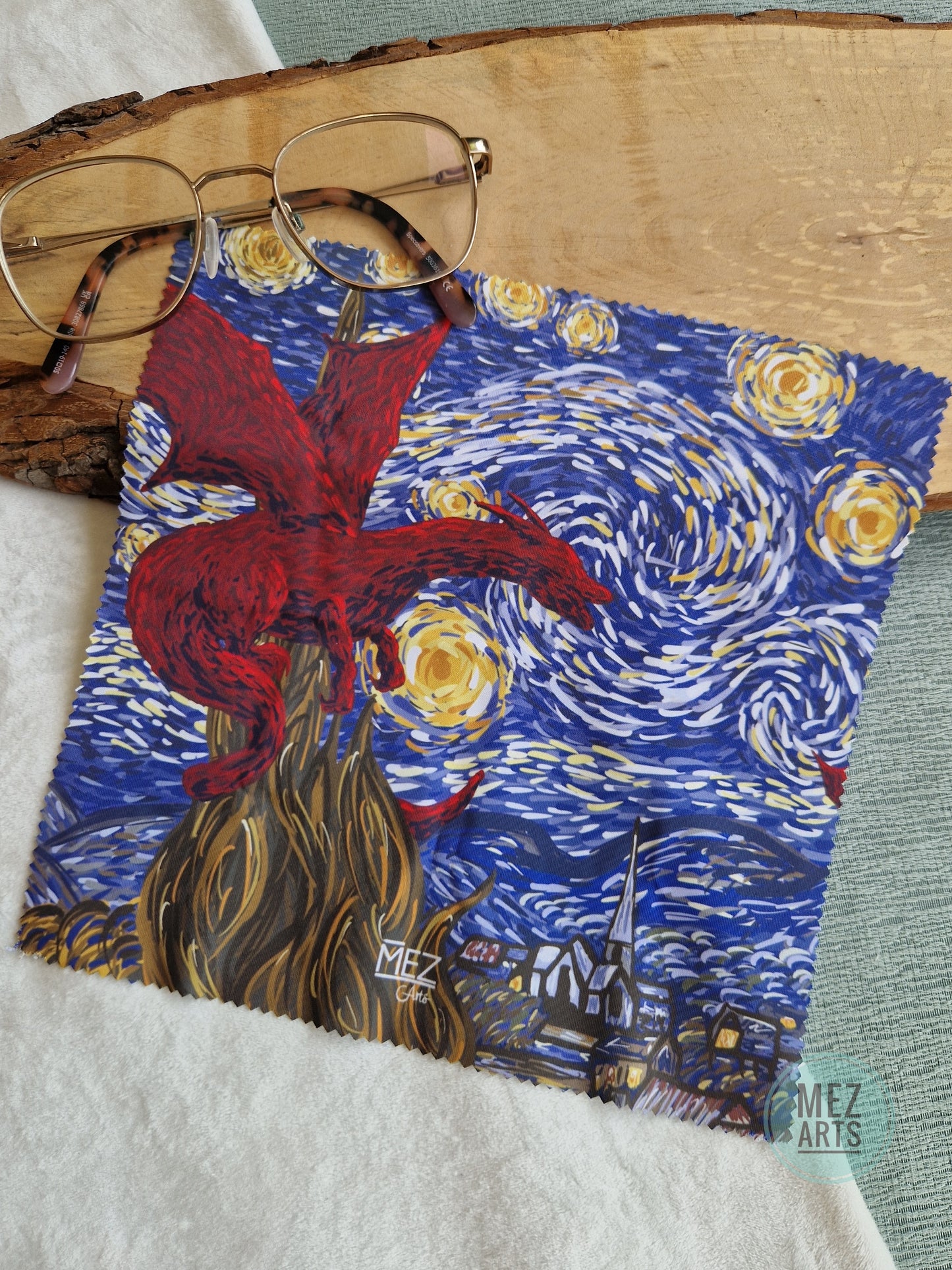 Van Gogh dragon | Glasses Cloth