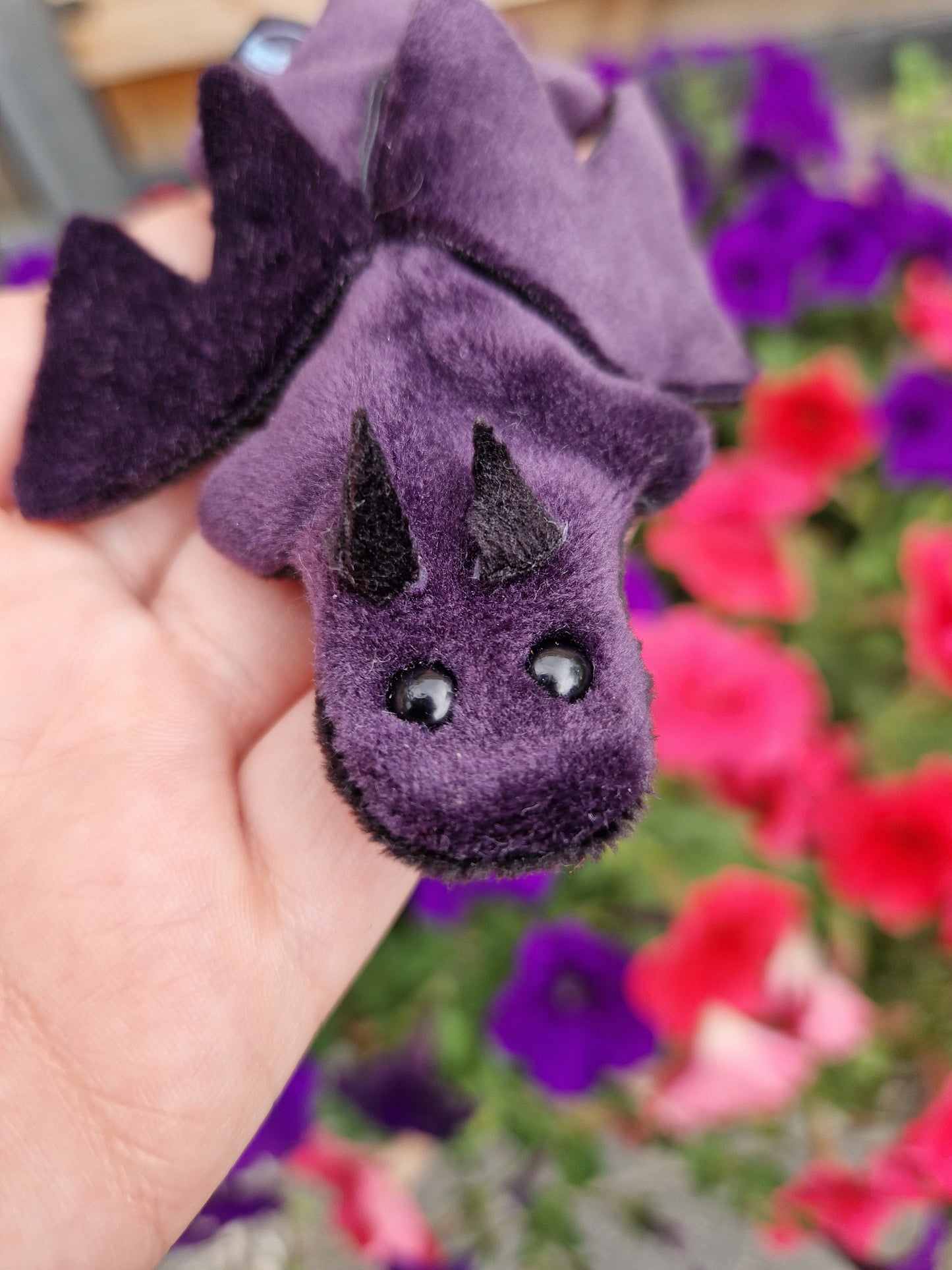 Dragon - fidget plush - purple and black