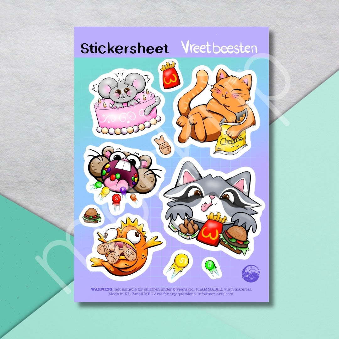 Vreetbeesten | stickersheet (pre-order)