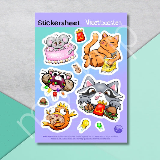 Vreetbeesten | stickersheet (pre-order)
