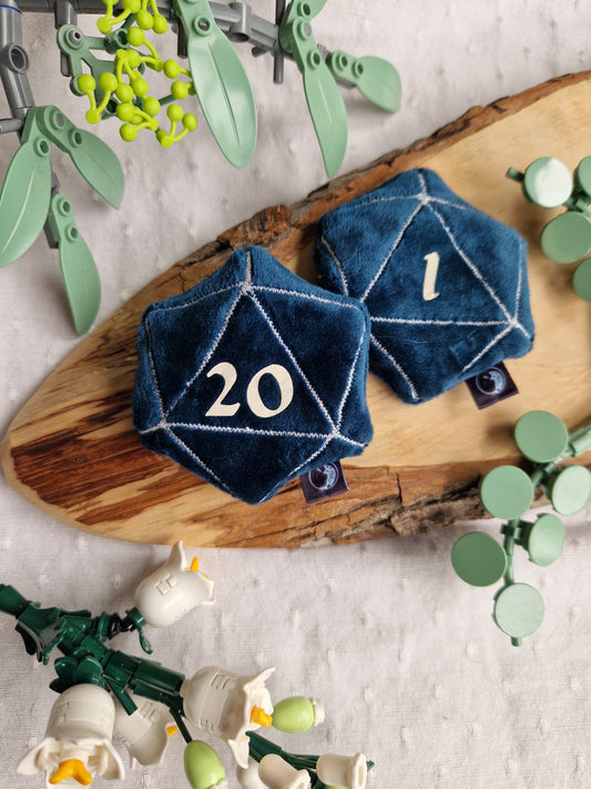 Dice D20 - fidget plush - turquoise