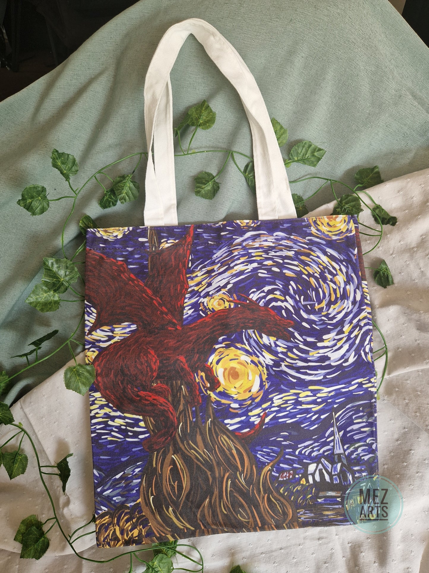 Van Gogh dragon | full print totebag