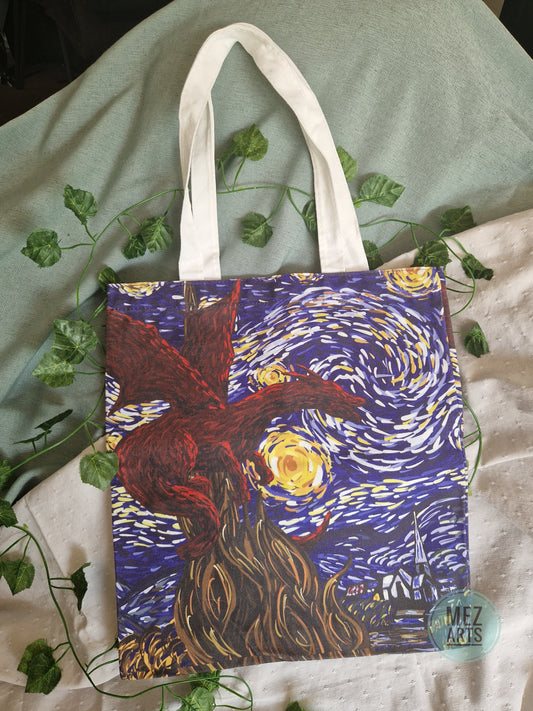 Van Gogh dragon | full print totebag