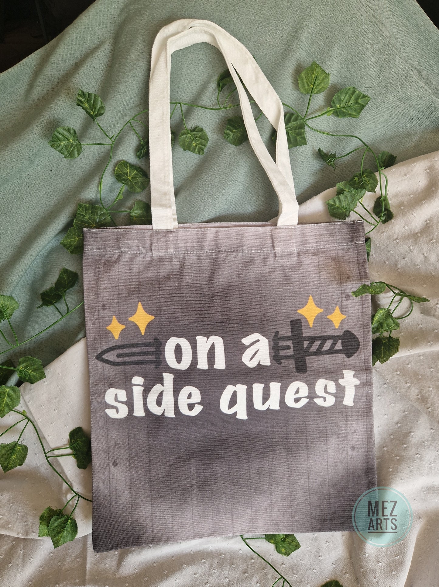 On a side quest | full print totebag
