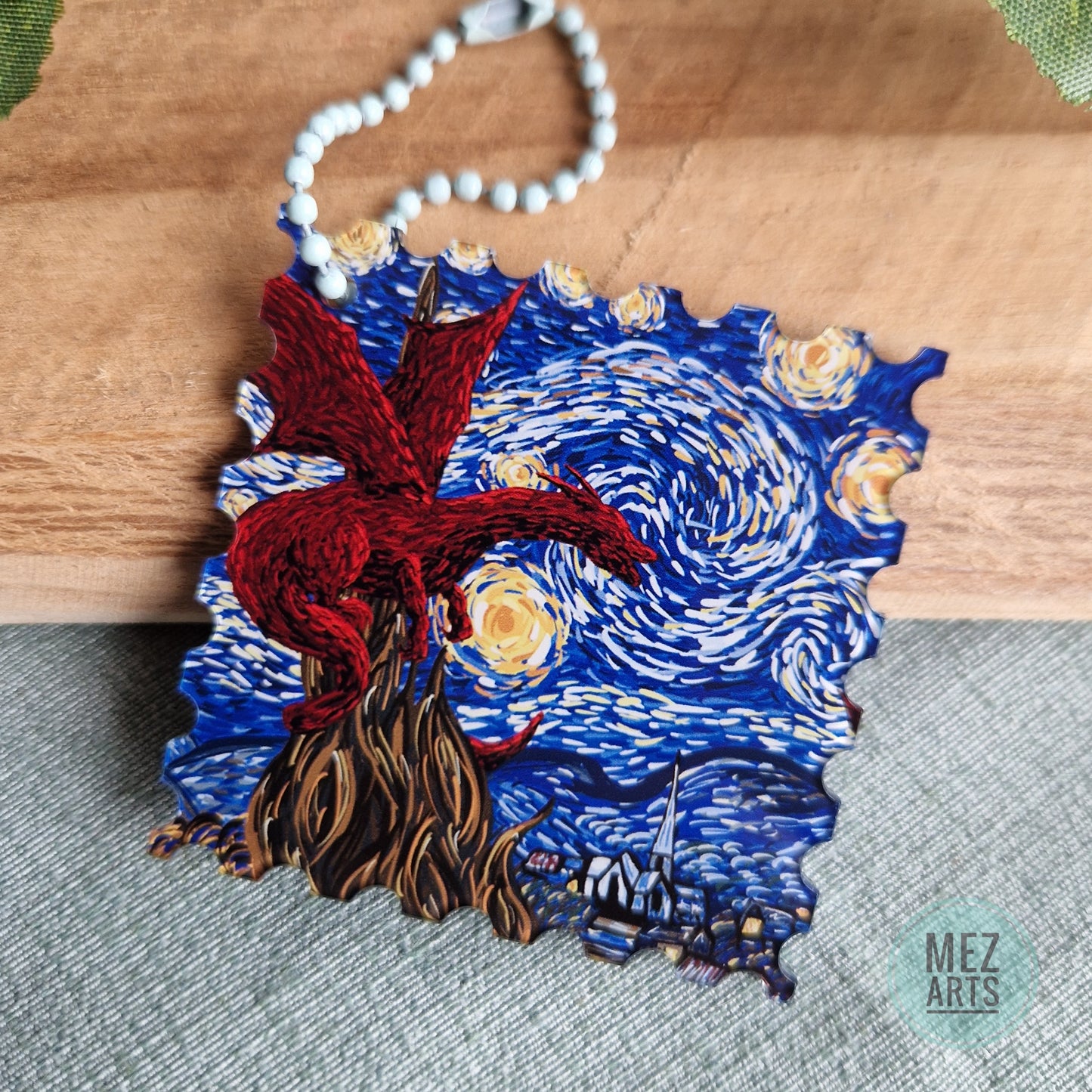 Van Gogh dragon | keychain