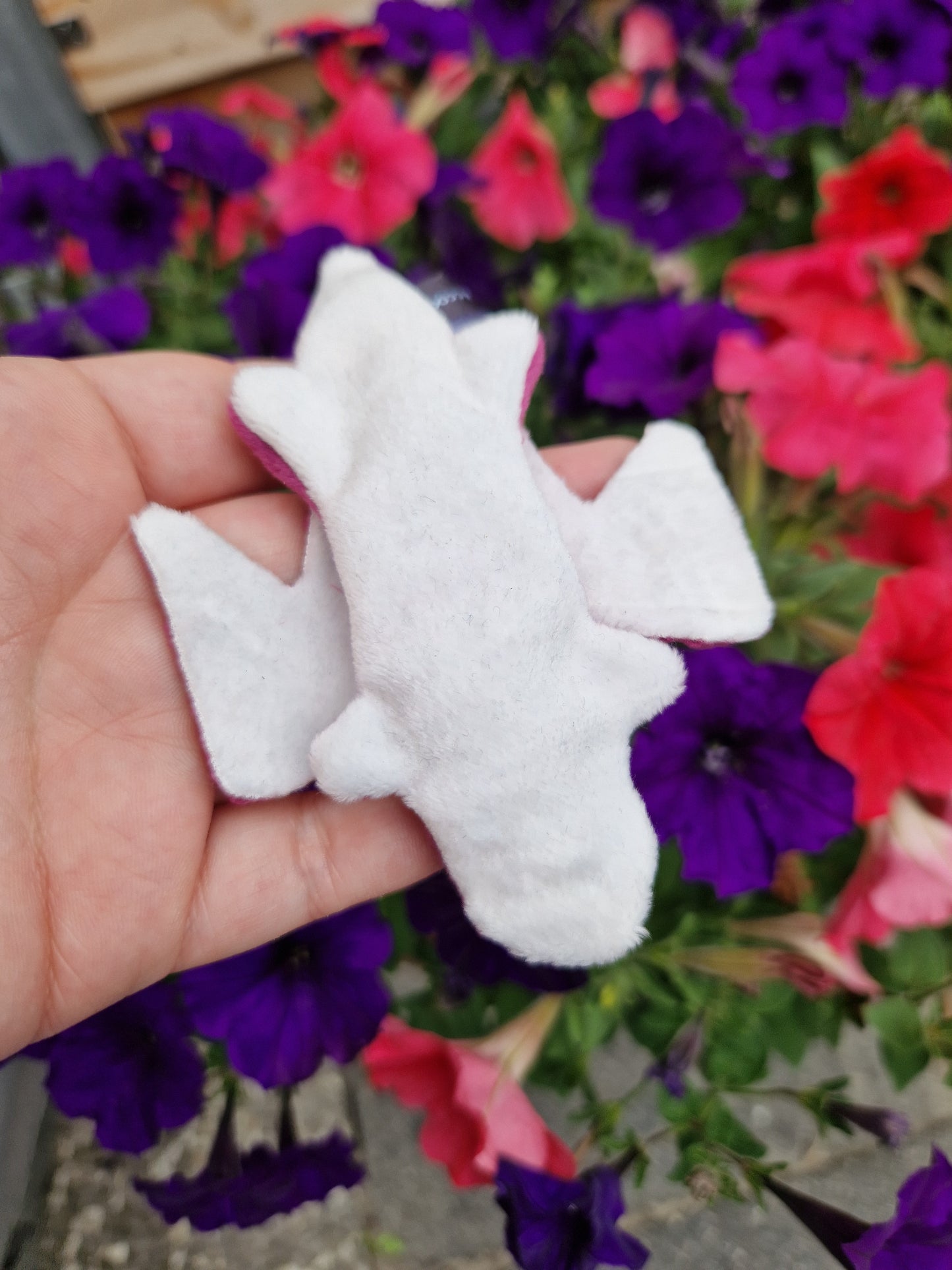 Dragon - fidget plush - pink and white