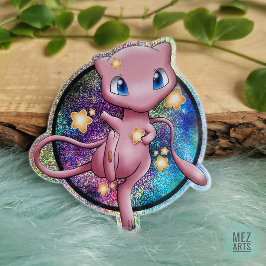 Mew in space Glitter | sticker