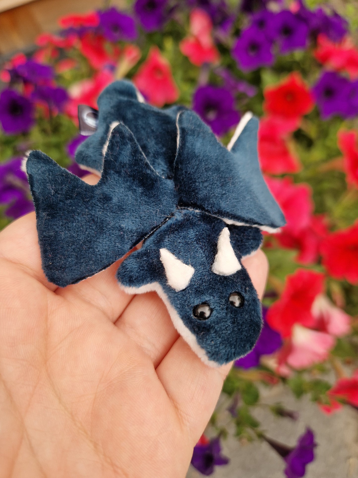Dragon - fidget plush - turquoise and white