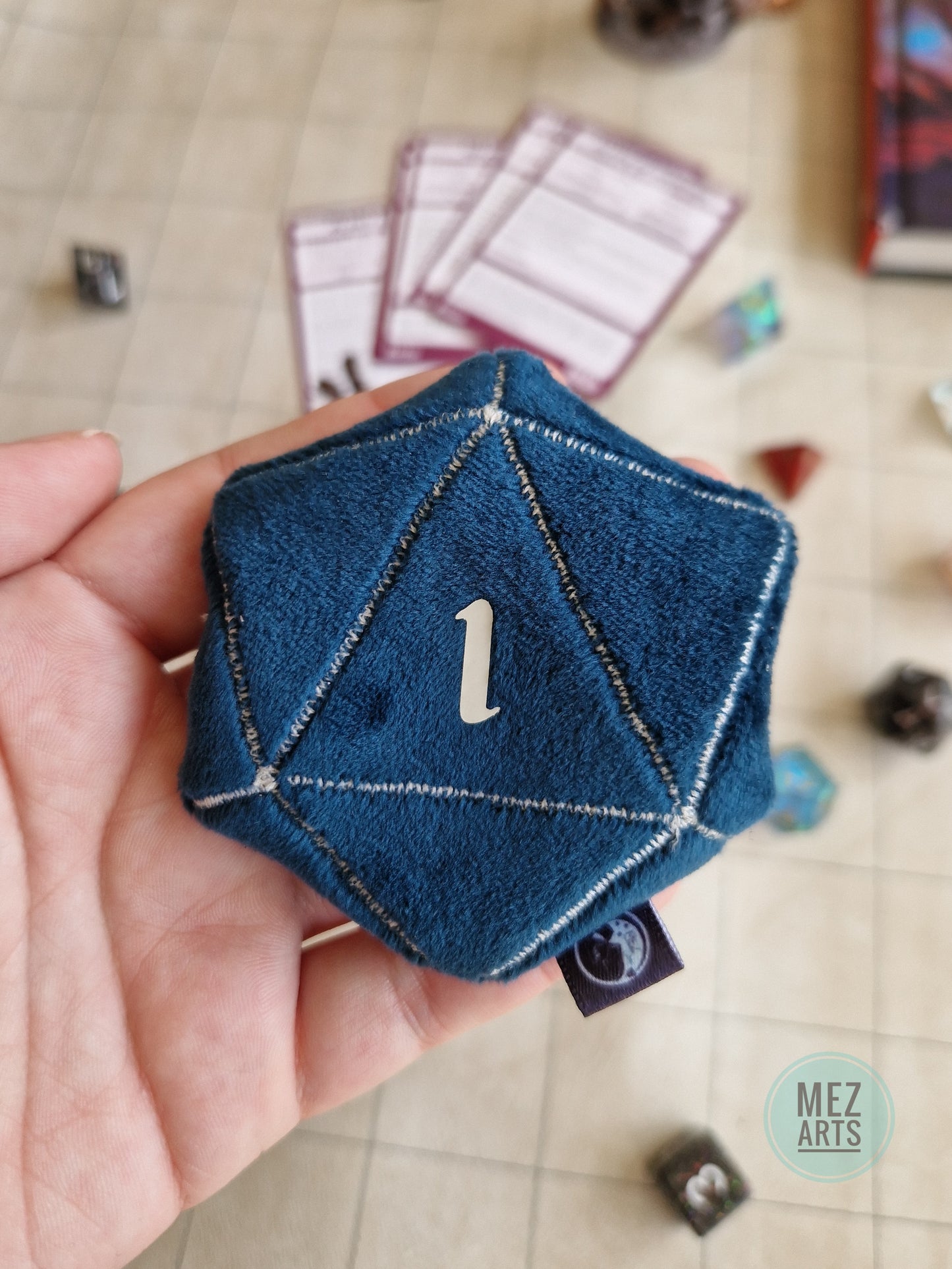 Dice D20 - fidget plush - turquoise 1