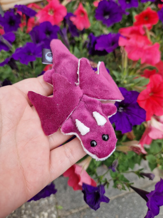 Dragon - fidget plush - pink and white