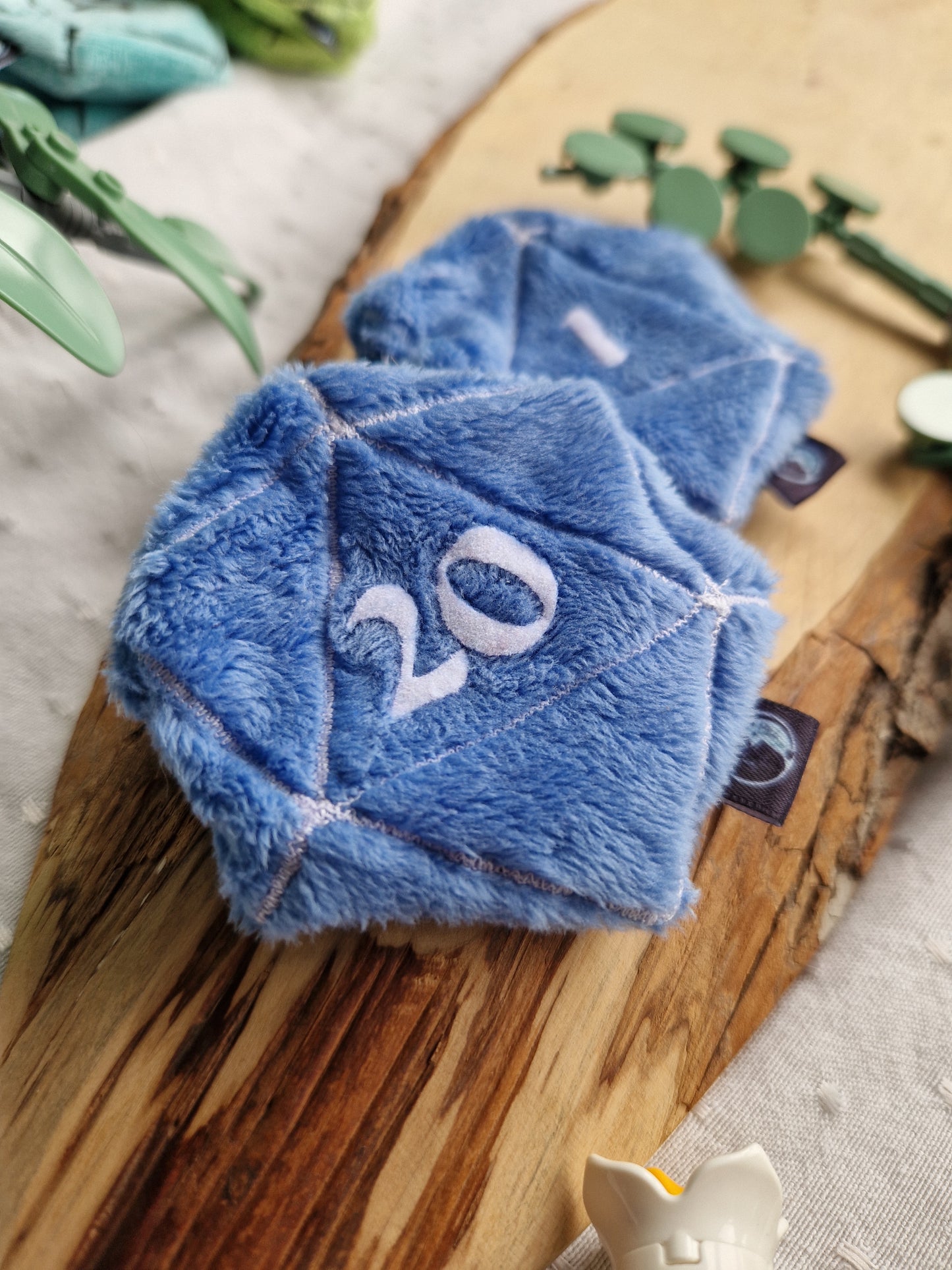 Dice D20 - fidget plush - sky blue