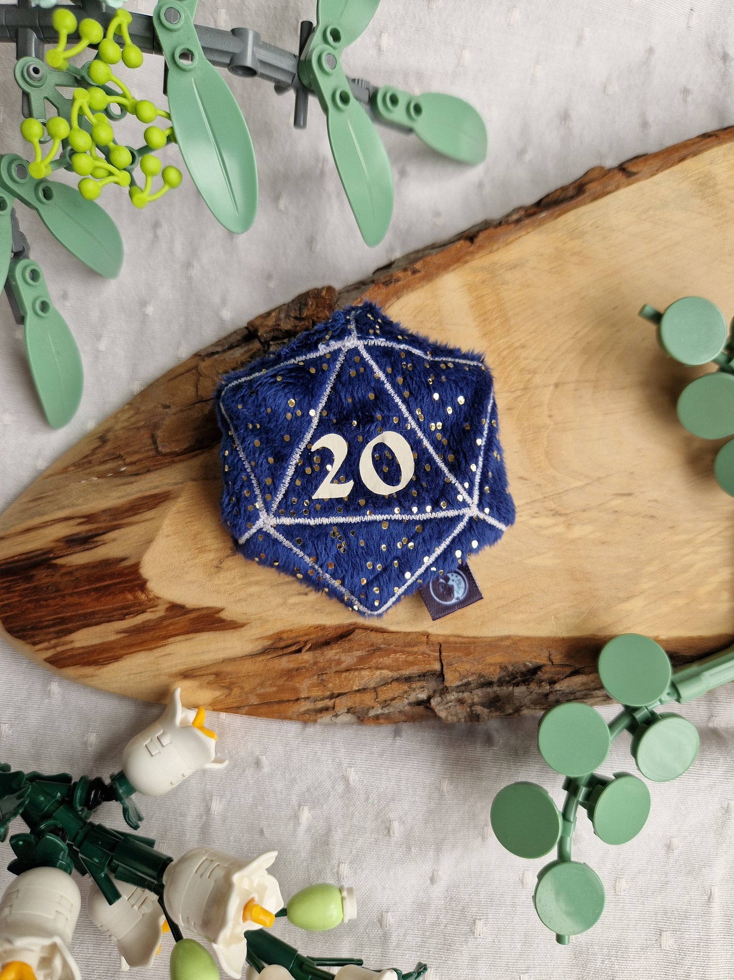 Dice D20 - fidget plush - blue nightsky