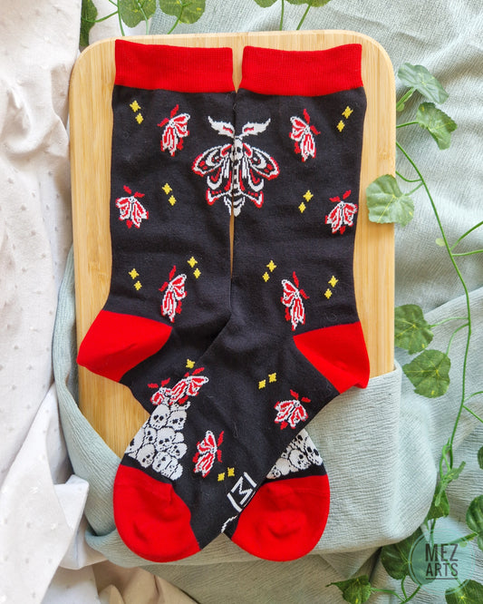 Skull Moth - Socks